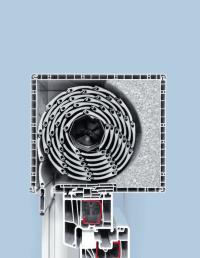 Detail Querschnitt Rollladenkasten von Sonne Rundum in Hamburg