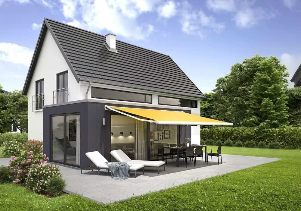 Markilux Wintergarten Markise an modernem Einfamilienhaus von Sonne Rundum in Hamburg