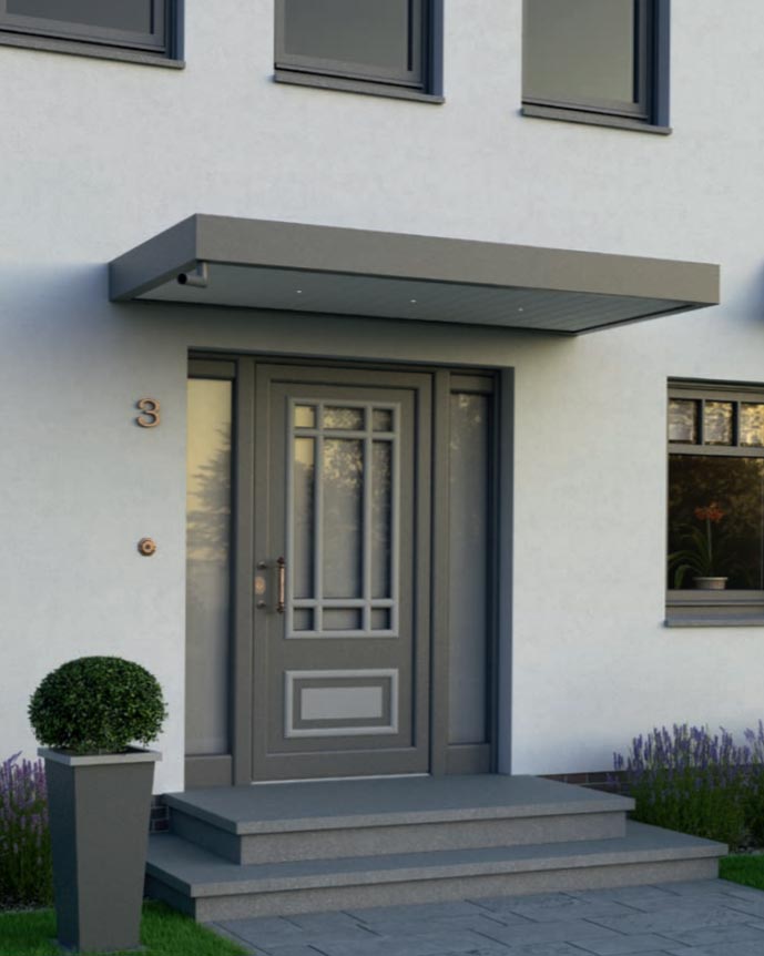 Kompotherm Referenz Überschub-Vordach von sonne Rundum in Hamburg