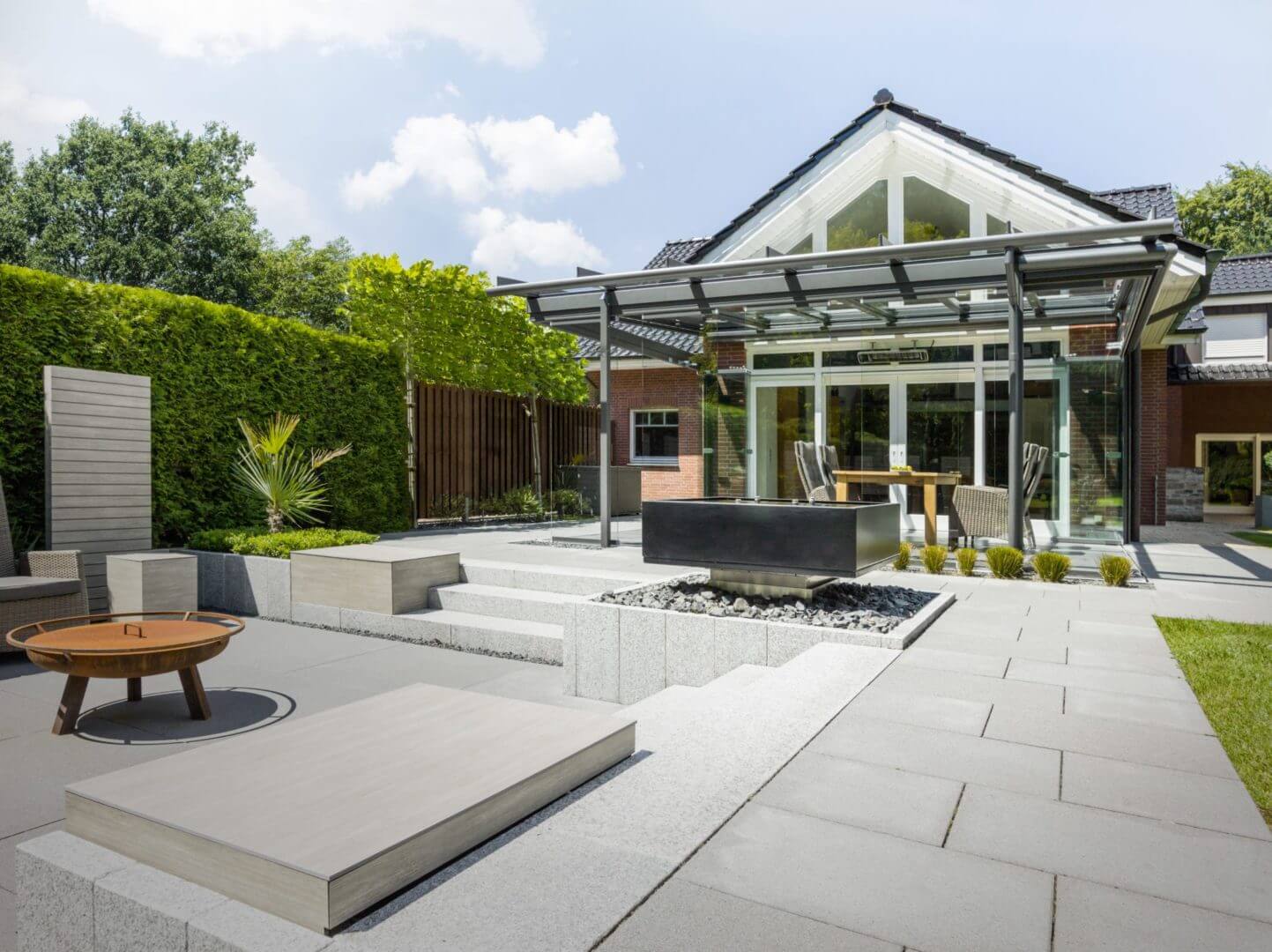 Terrassendach-Glashaus-SDL-Atrium-Plus-SL25-Draufsicht von vorne-von Sonne Rundum in Hamburg