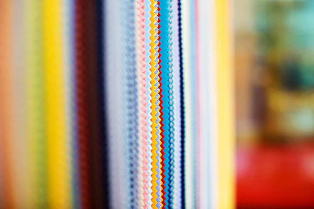 Detail Markilux Markisen Tuchfarben und Muster in der Ausstellung von Sonne Rundum in Hamburg